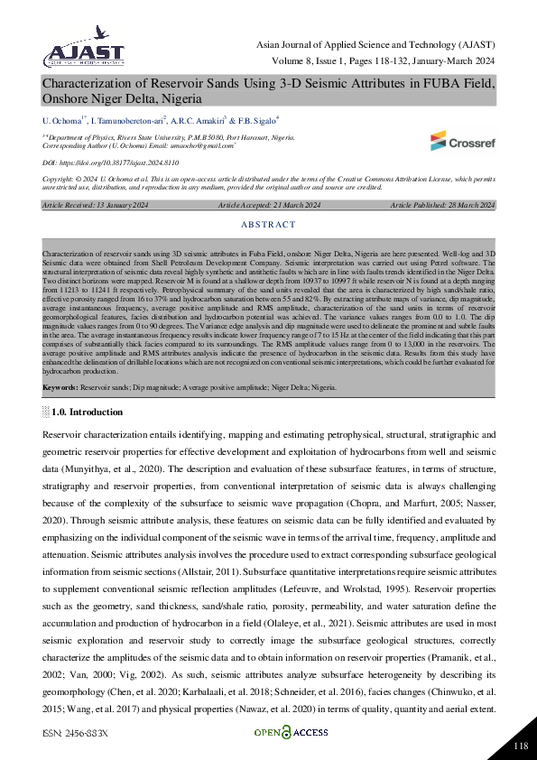 (PDF) Characterization of Reservoir Sands Using 3-D Seismic Attributes ...