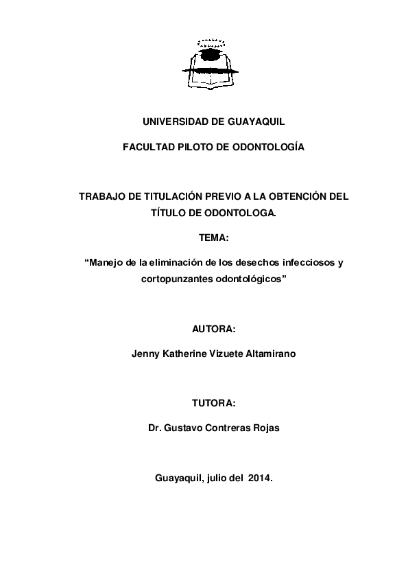 Pdf Manejo De La Eliminación De Los Desechos Infecciosos Y