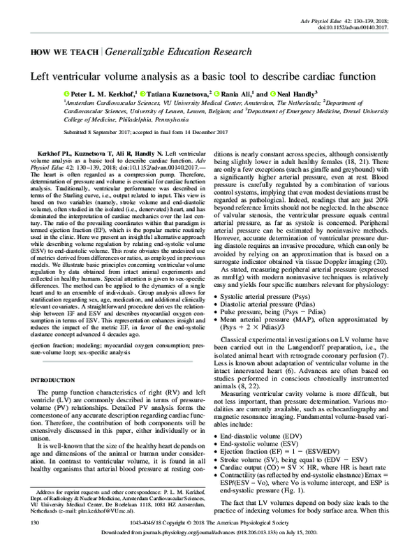 (PDF) Left ventricular volume analysis as a basic tool to describe ...
