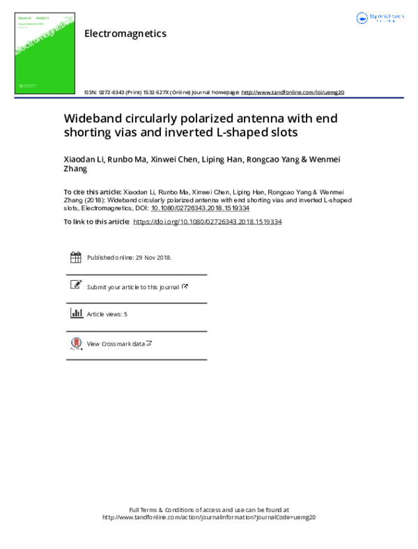 (PDF) Wideband Circularly Polarized Antenna with Enhanced Gain and Wide ...