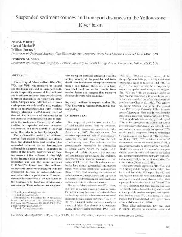 (PDF) Suspended sediment sources and transport distances in the ...