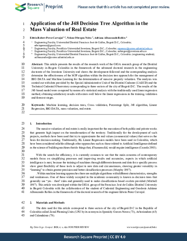 (PDF) Application of the J48 Decision Tree Algorithm in the Mass ...