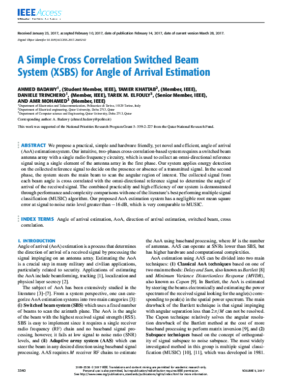 (PDF) A Simple Cross Correlation Switched Beam System (XSBS) for Angle ...