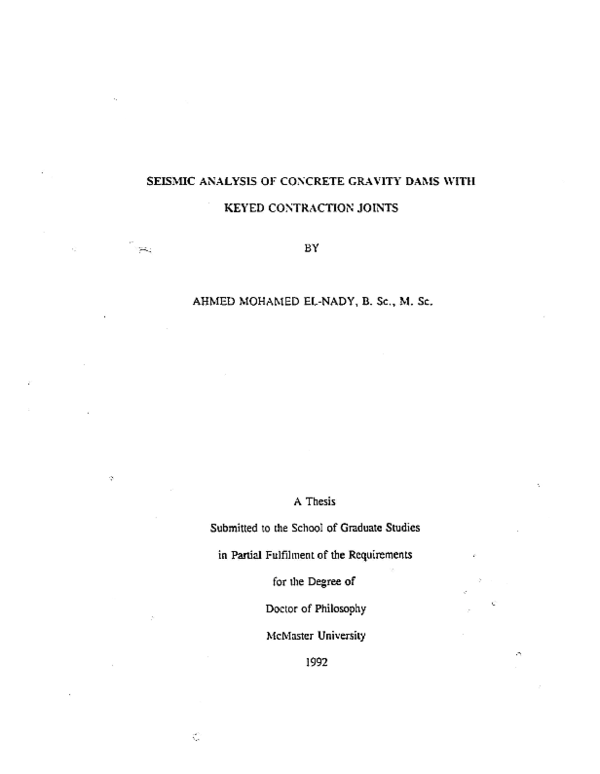 (PDF) Seismic analysis of concrete gravity dams with keyed contraction ...