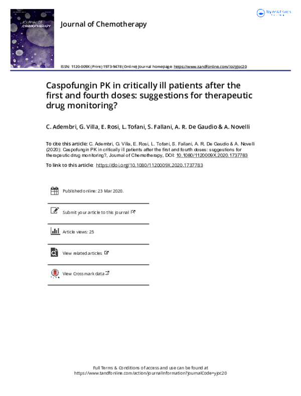 (PDF) Caspofungin PK in critically ill patients after the first and ...