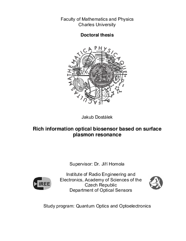 (PDF) Rich information optical biosensor based on surface plasmon resonance