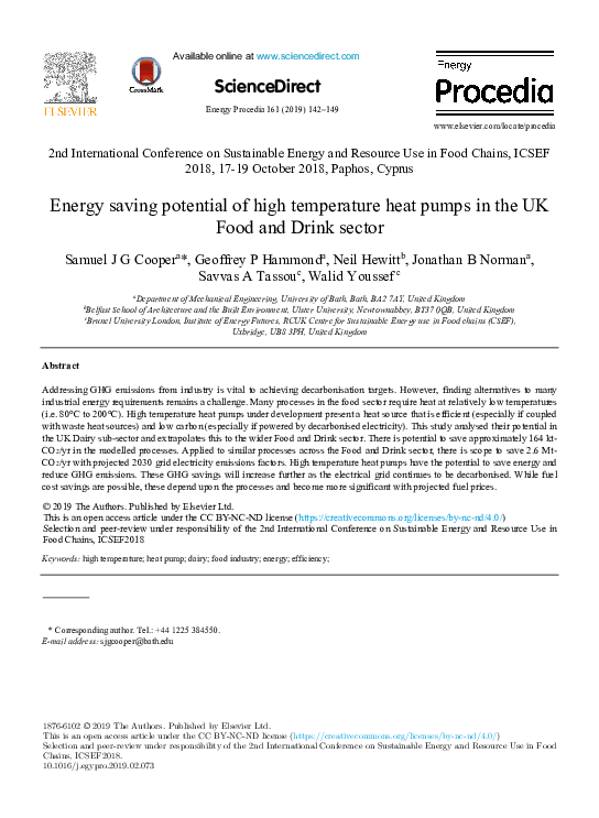 (PDF) Energy saving potential of high temperature heat pumps in the UK ...