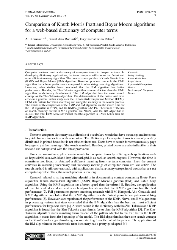 (PDF) Implementasi Algoritma Knuth-Morris-Pratt Pada Aplikasi Kamus ...