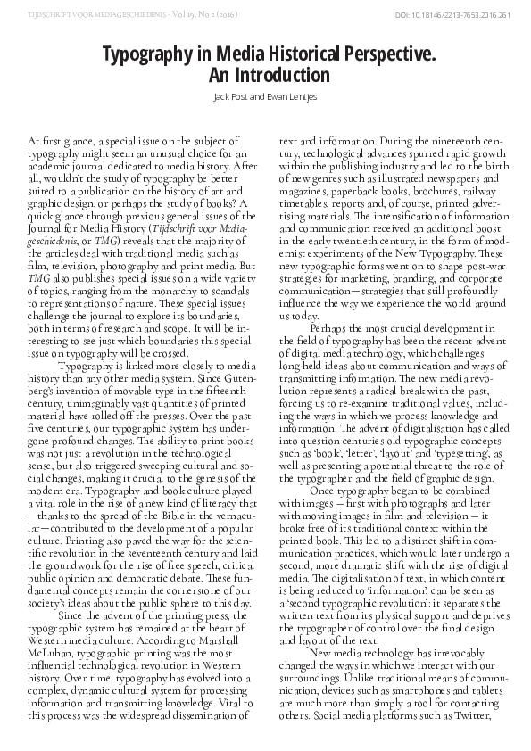 (PDF) Typography in Media Historical Perspective