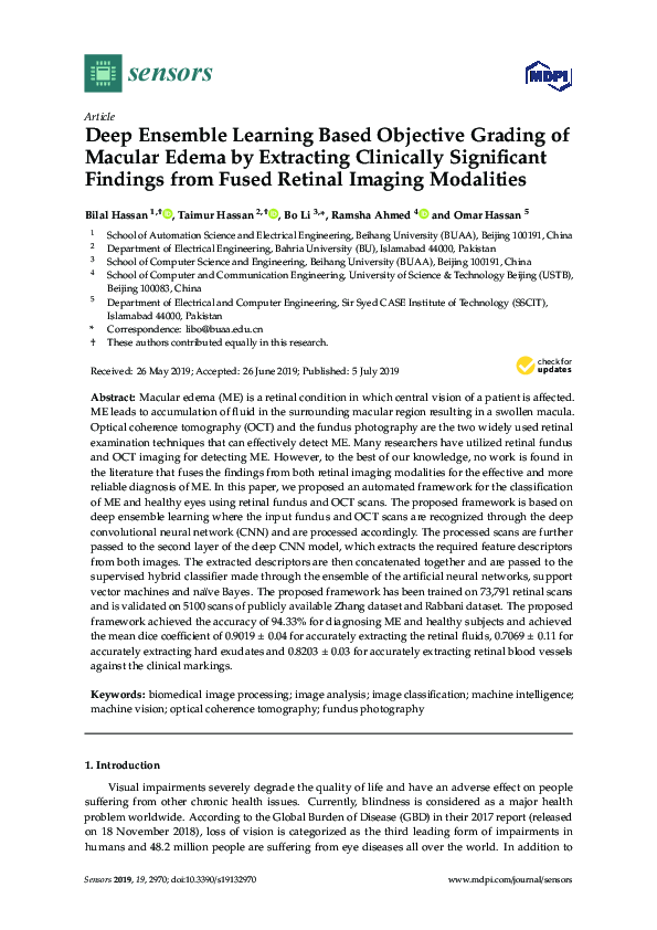 (PDF) Deep Ensemble Learning Based Objective Grading of Macular Edema ...