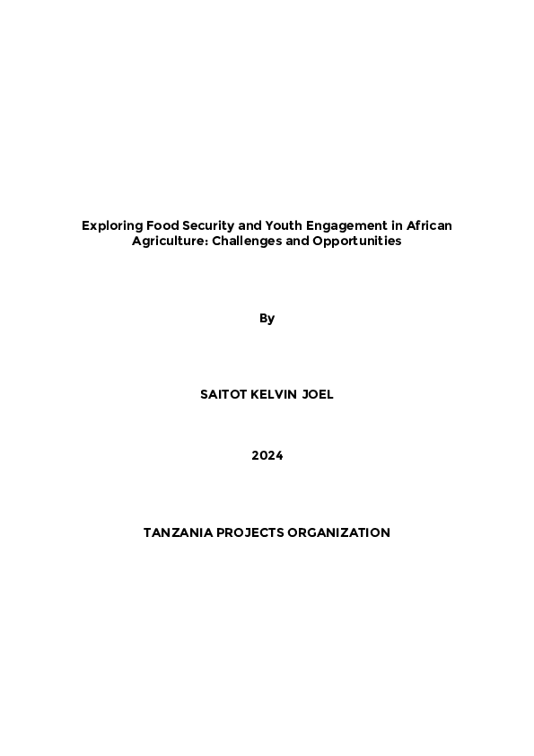 (PDF) Exploring Food Security and Youth Engagement in African ...