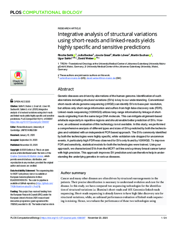 (PDF) Integrative analysis of structural variations using short-reads ...