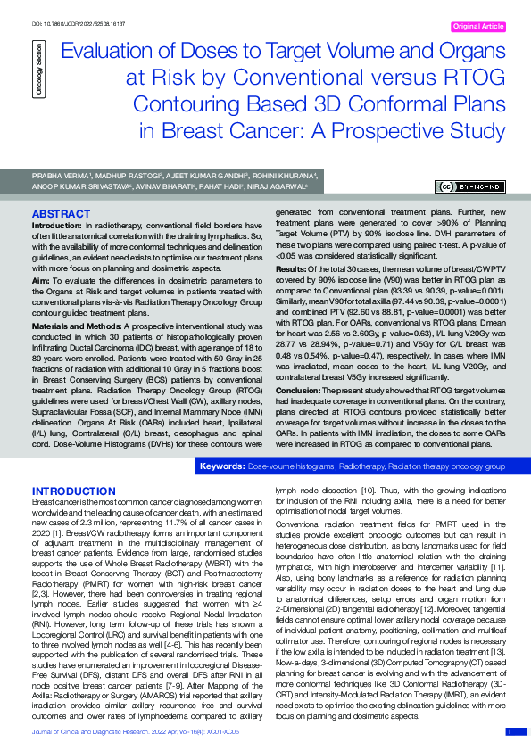 (PDF) Evaluation of Doses to Target Volume and Organs at Risk by ...