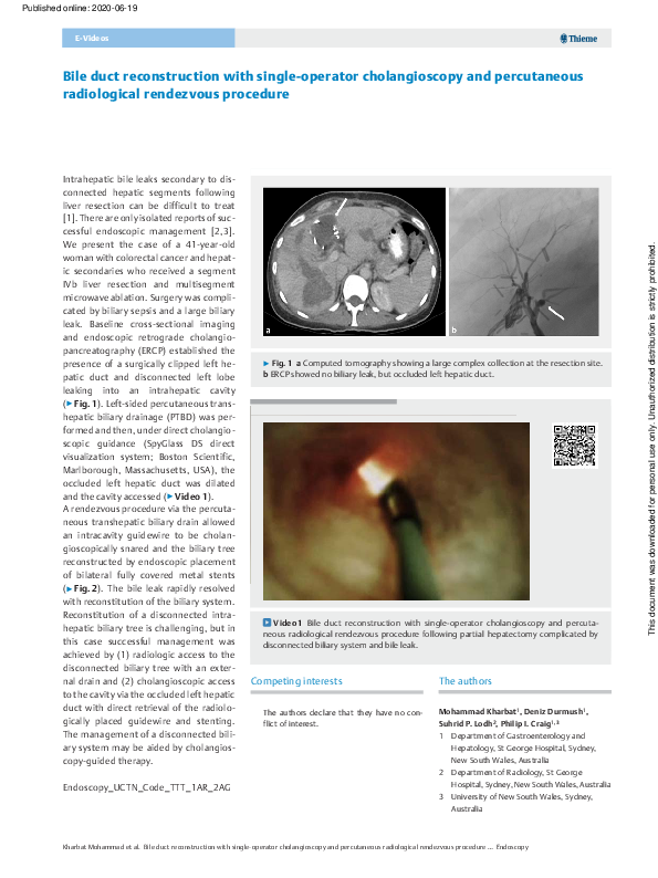 (PDF) Bile duct reconstruction with single-operator cholangioscopy and ...
