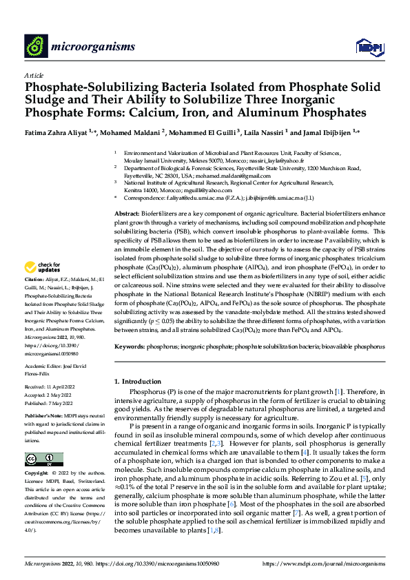 (PDF) Phosphate-Solubilizing Bacteria Isolated from Phosphate Solid ...