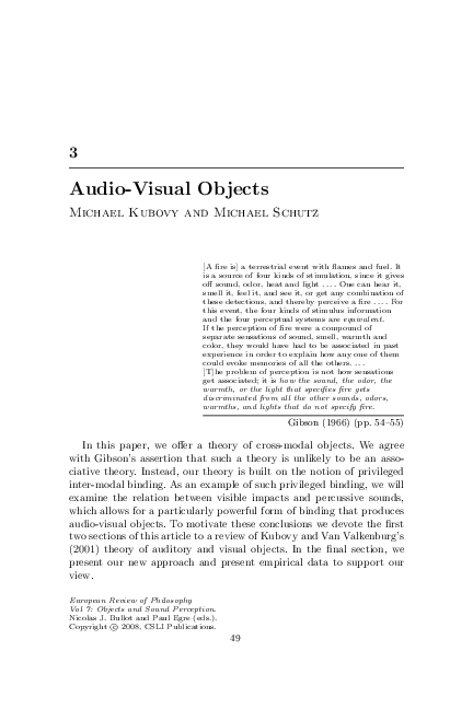 (PDF) Audio-Visual Objects