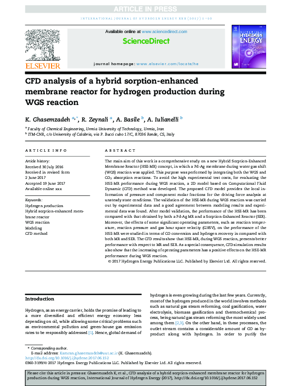 (PDF) CFD analysis of a hybrid sorption-enhanced membrane reactor for ...