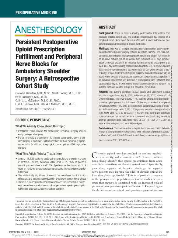 (PDF) Persistent Postoperative Opioid Prescription Fulfillment and ...