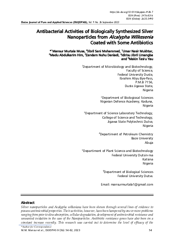 (PDF) Antibacterial activities of biologically synthesized silver ...