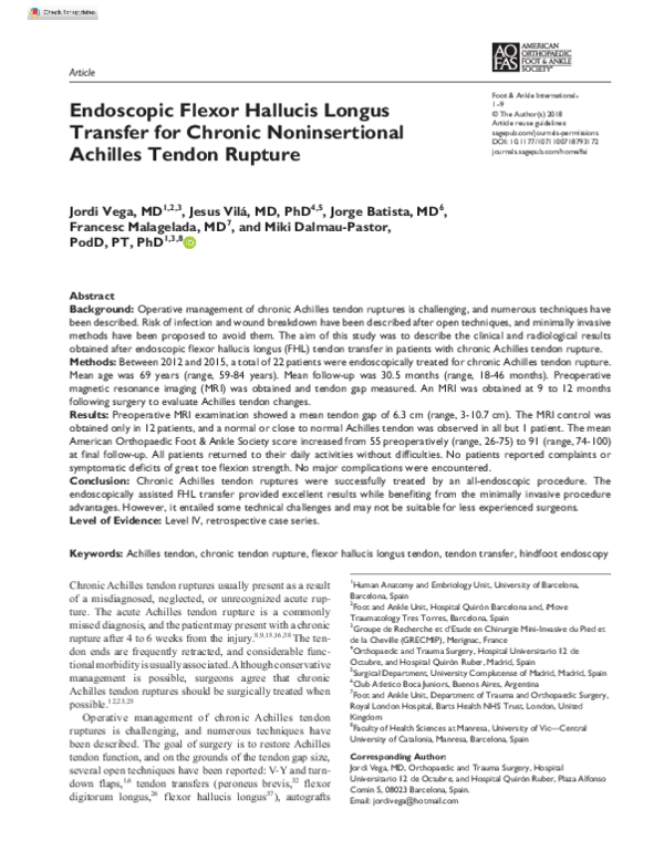 (PDF) Endoscopic Flexor Hallucis Longus Transfer for Chronic ...
