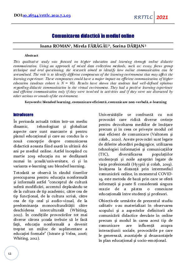 (PDF) Didactic Communication in Online Learning