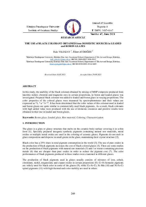 (PDF) THE USE of BLACK COLORANT OBTAINED from DOMESTIC SOURCES in ...
