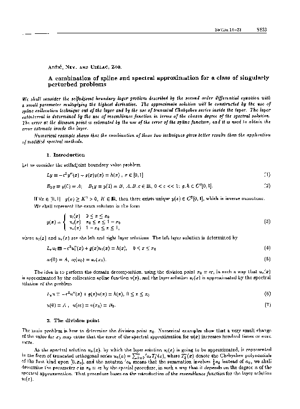 (PDF) A combination of spline and spectral approximation for a class of ...