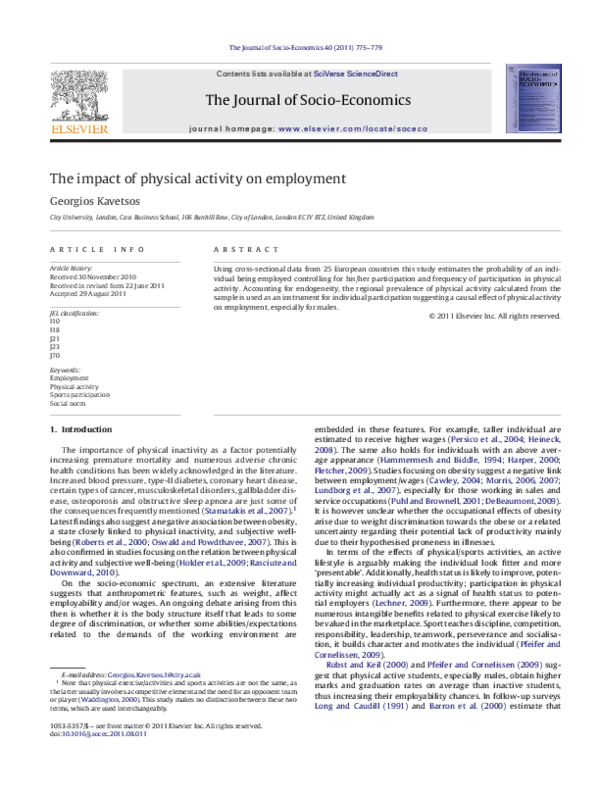 (PDF) The impact of physical activity on employment