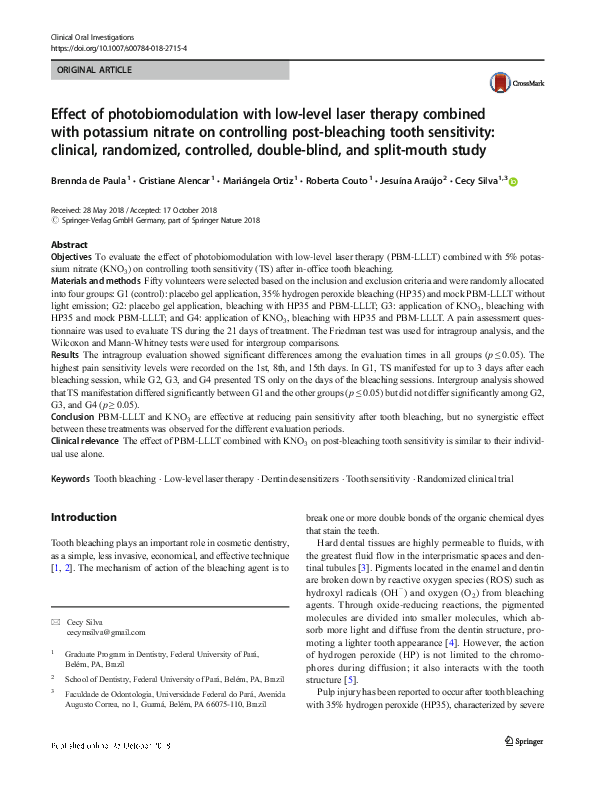 (PDF) Effect of photobiomodulation with low-level laser therapy ...