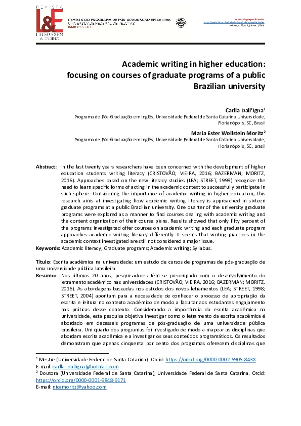(PDF) Academic writing in higher education: focusing on courses of ...