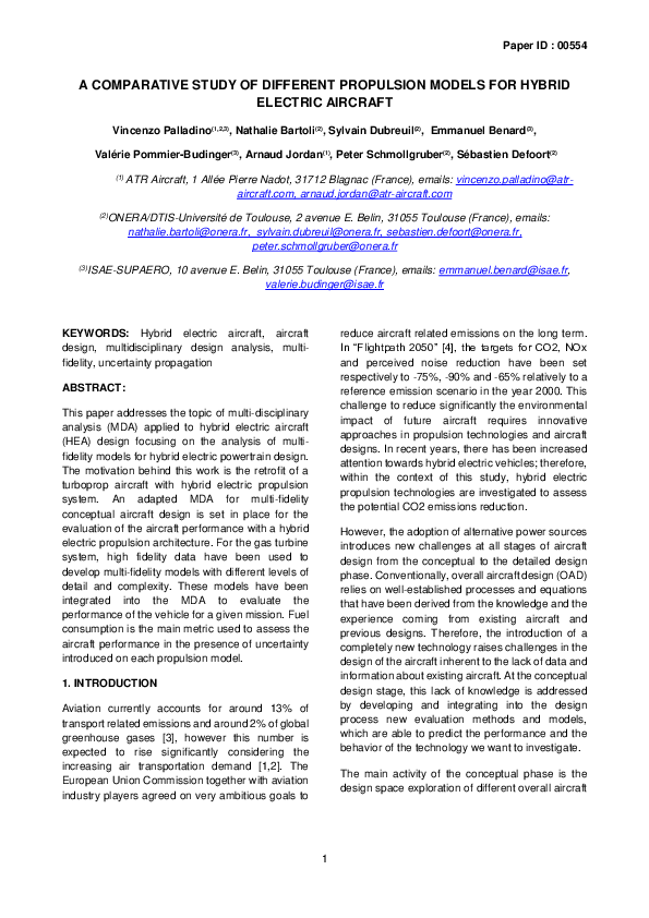 (PDF) A comparative study of different propulsion models for hybrid ...