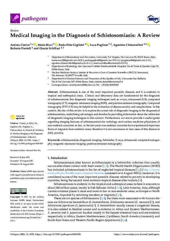 (PDF) Medical Imaging in the Diagnosis of Schistosomiasis: A Review