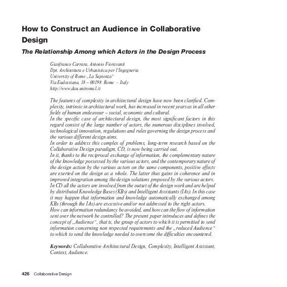 (PDF) How to Construct an Audience in Collaborative Design - The ...