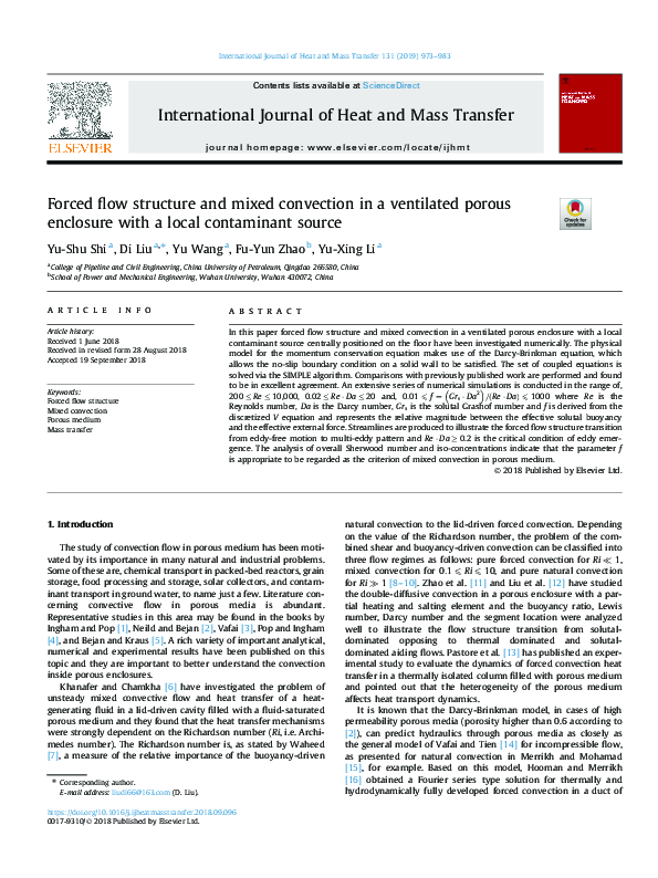 (PDF) Forced flow structure and mixed convection in a ventilated porous ...
