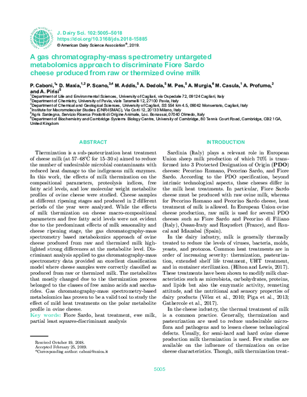 (PDF) A gas chromatography-mass spectrometry untargeted metabolomics ...