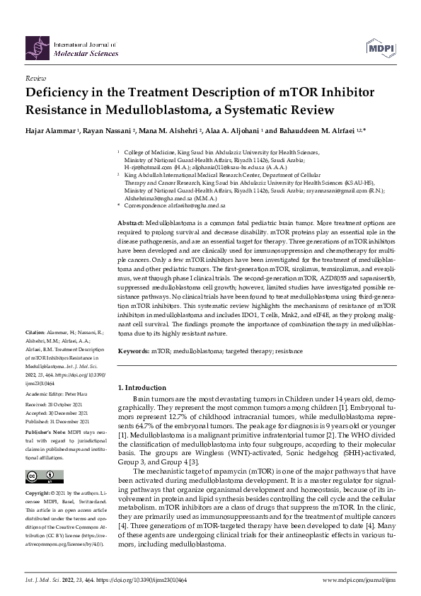 (PDF) Deficiency in the Treatment Description of mTOR Inhibitor ...