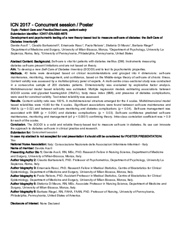 (PDF) Development and psychometric testing of a new theory-based tool ...