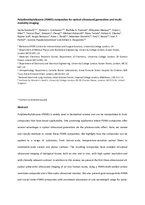 (PDF) Polydimethylsiloxane Composites for Optical Ultrasound Generation ...