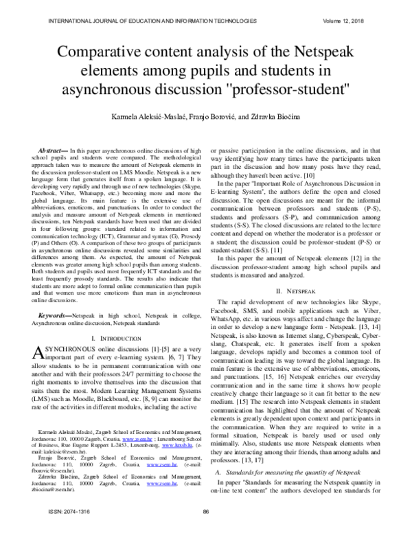 (PDF) Comparative content analysis of the Netspeak elements among ...