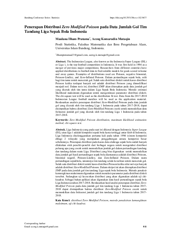 (PDF) Penerapan Distribusi Zero Modified Poisson pada Data Jumlah Gol ...