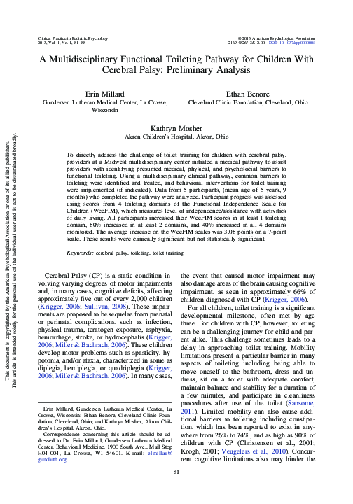 (PDF) A multidisciplinary functional toileting pathway for children ...