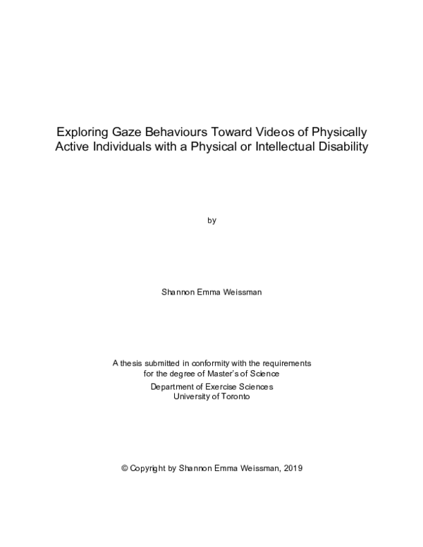 Exploring gaze behaviours toward videos of physically active individuals with a physical or intellectual disability