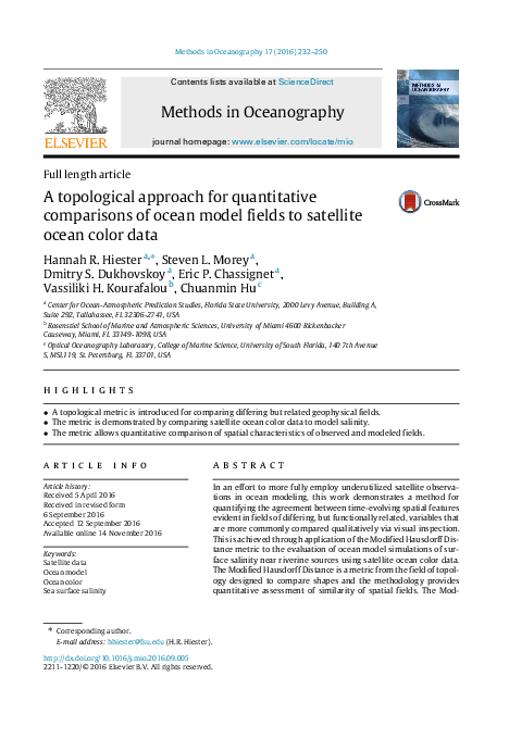 (PDF) A topological approach for quantitative comparisons of ocean ...
