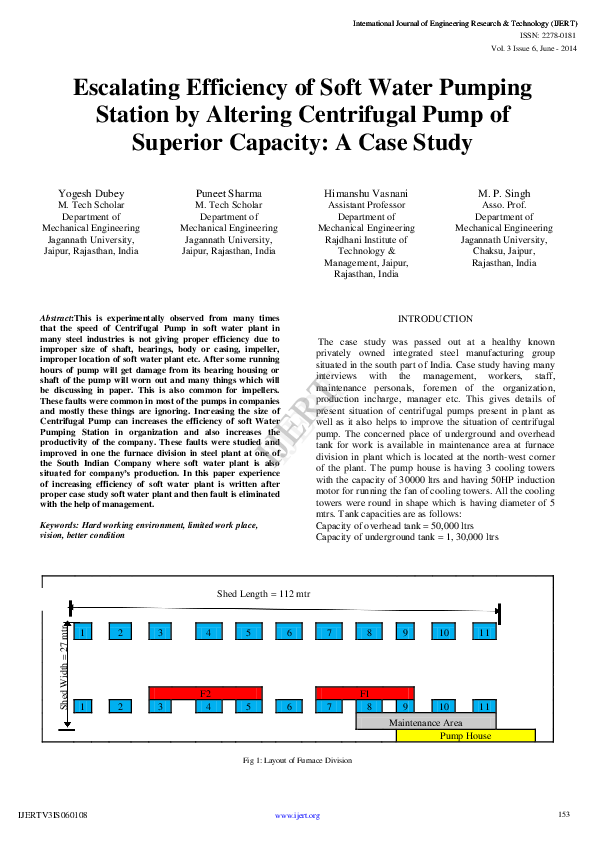 (PDF) Escalating Efficiency of Soft Water Pumping Station by Altering ...