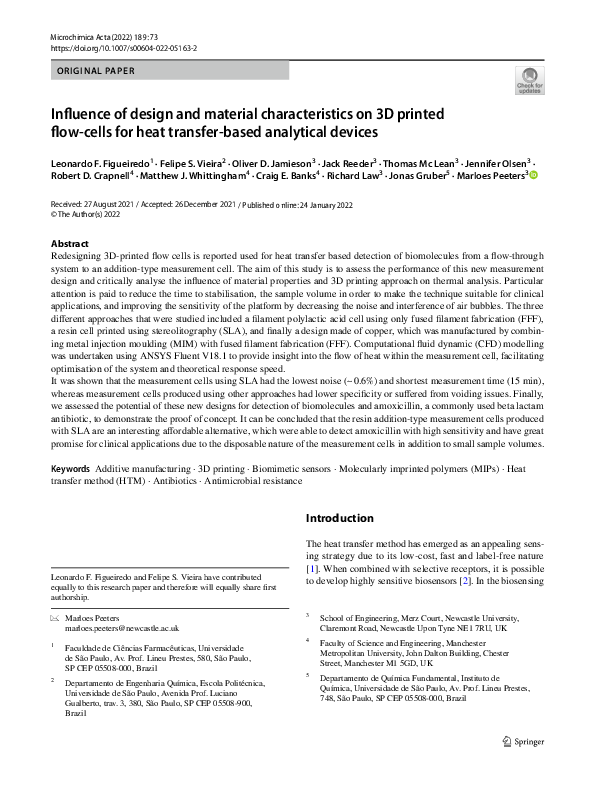 (PDF) Influence of design and material characteristics on 3D printed ...