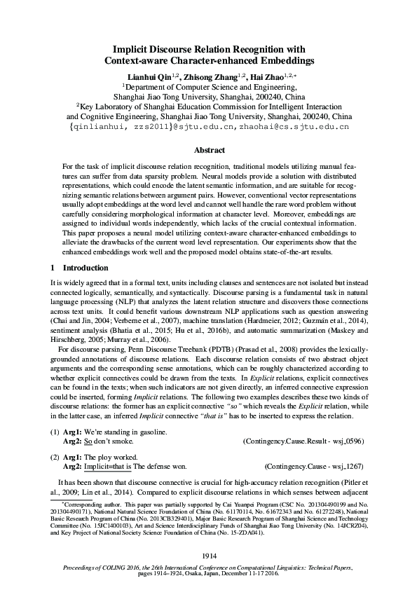 (PDF) Implicit Discourse Relation Recognition with Context-aware ...