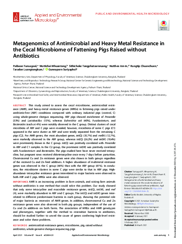 (PDF) Metagenomics of Antimicrobial and Heavy Metal Resistance in the ...