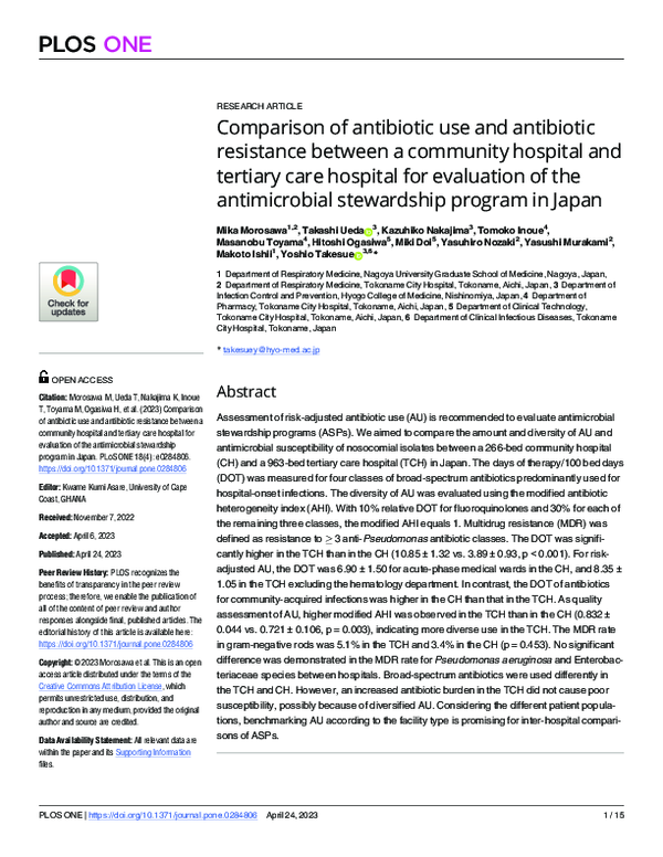(PDF) Comparison of antibiotic use and antibiotic resistance between a ...