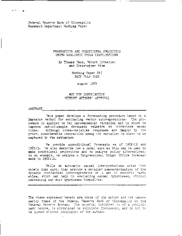 (PDF) Forecasting and conditional projection using realistic prior ...