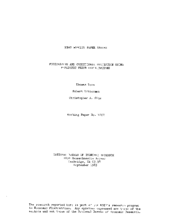 (PDF) Forecasting and conditional projection using realistic prior ...